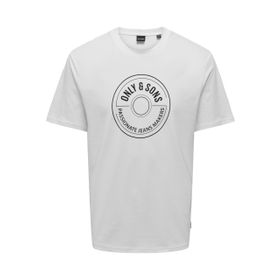Only & Sons Onslamer Life Reg Logo Ss Tee Bright White Erkek T-shirt