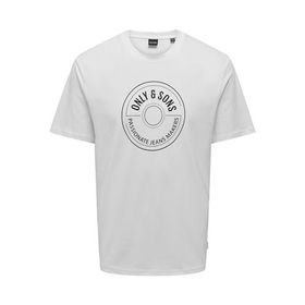 Only & Sons Onslamer Life Reg Logo Ss Tee Bright White Erkek T-shirt
