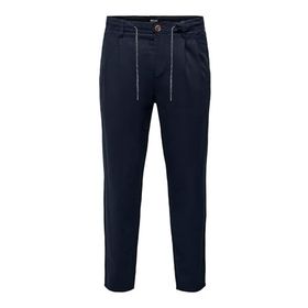 Only & Sons Onsleo Crop Linen Mix 0048 Pant Dark Navy Erkek Pantolon