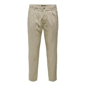 Only & Sons Onsleo Crop Linen Mix 0048 Pant Koyu Bej Erkek Pantolon