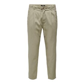 Only & Sons Onsleo Crop Linen Mix 0048 Pant Koyu Bej Erkek Pantolon