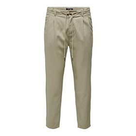 Only & Sons Onsleo Crop Linen Mix 0048 Pant Koyu Bej Erkek Pantolon