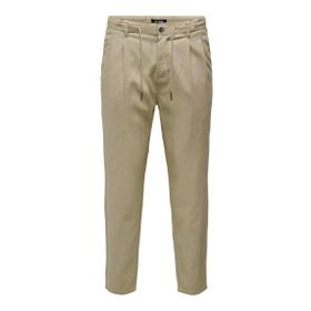 Only & Sons Onsleo Crop Linen Mix 0048 Pant Koyu Bej Erkek Pantolon