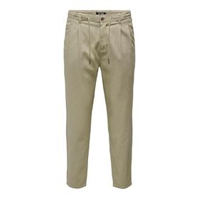 Only & Sons Onsleo Crop Linen Mix 0048 Pant Koyu Bej Erkek Pantolon