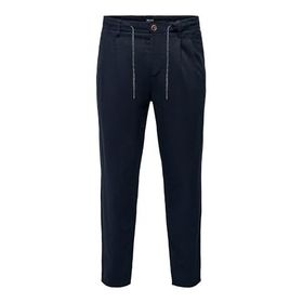 Only & Sons Onsleo Crop Linen Mix 0048 Pant Koyu Lacivert Erkek Pantolon