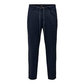 Only & Sons Onsleo Crop Linen Mix 0048 Pant Koyu Lacivert Erkek Pantolon