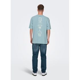 Only & Sons Onsmalik Life Rlx Ss Tee Soluk Mavi Erkek T-shirt