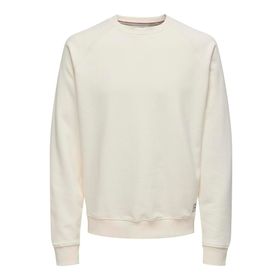 Only & Sons Onsmichi Life Reg Antik Beyaz Bisiklet Yaka Erkek Sweatshirt