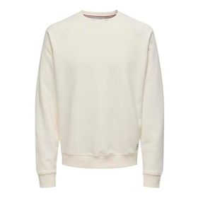 Only & Sons Onsmichi Life Reg Antik Beyaz Bisiklet Yaka Erkek Sweatshirt