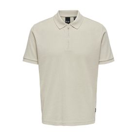 Only & Sons Onsmike Zipper SS Açık Gri Polo Erkek T-shirt
