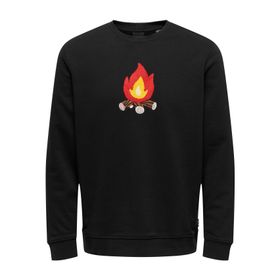 Only & Sons Onsoliver Reg Camp Swt Crew Neck Siyah Erkek Sweatshirt