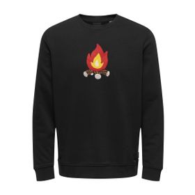 Only & Sons Onsoliver Reg Camp Swt Crew Neck Siyah Erkek Sweatshirt