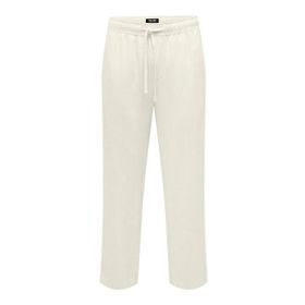 Only & Sons Onssinus Loose Visc Lin 0075 Pnt Beyaz Erkek Pantolon