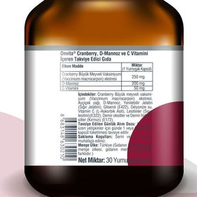 Onvita Cranberry D-Mannoz C Vitamini 30 Kapsül
