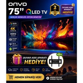 Onvo 75VQ90F2UA 75 inç 190 Ekran 4K Ultra HD Google QLED TV