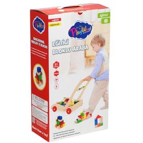 Onyıl Oyuncak Kutuda Ahşap Eğitici Bloklu Araba