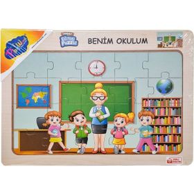 Onyıl Oyuncak ONY-101-102-103 Benim Okulum 33,5x23,5 cm Ahşap Eğitici Puzzle