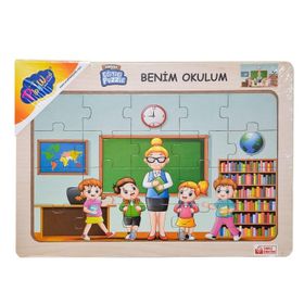 Onyıl Oyuncak ONY-101-102-103 Benim Okulum 33,5x23,5 cm Ahşap Eğitici Puzzle