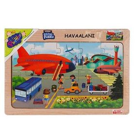 Onyıl Oyuncak ONY-233-234-235-236 Havaalanı Lego Ahşap Eğitici Puzzle