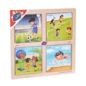 Onyıl Oyuncak ONY-343/344/345/346 Ahşap Eğitici 4'lü Puzzle