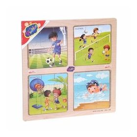 Onyıl Oyuncak ONY-343/344/345/346 Ahşap Eğitici 4'lü Puzzle