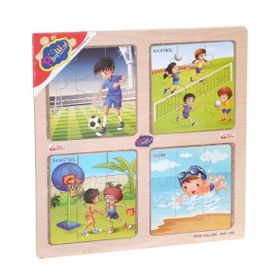 Onyıl Oyuncak ONY-343/344/345/346 Ahşap Eğitici 4'lü Puzzle