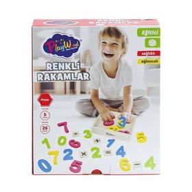 Onyıl Oyuncak ONY-401 26 Parça Ahşap Renkli Rakamlar Oyun Seti