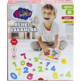 Onyıl Oyuncak ONY-401 26 Parça Ahşap Renkli Rakamlar Oyun Seti