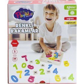 Onyıl Oyuncak ONY-401 26 Parça Ahşap Renkli Rakamlar Oyun Seti