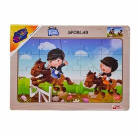 Onyıl Oyuncak Ony-85-86-87-88 Sporlar 33,6x24 cm Ahşap Eğitici Puzzle