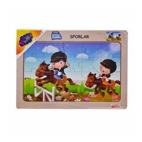 Onyıl Oyuncak Ony-85-86-87-88 Sporlar 33,6x24 cm Ahşap Eğitici Puzzle