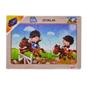 Onyıl Oyuncak Ony-85-86-87-88 Sporlar 33,6x24 cm Ahşap Eğitici Puzzle