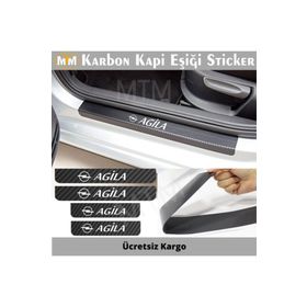 Opel Agila 4 Adet Karbon Kapı Eşiği Sticker