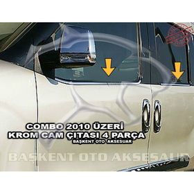 Opel Combo 2012 Üzeri Paslanmaz Çelik 4 Parça Krom Cam Çıtası