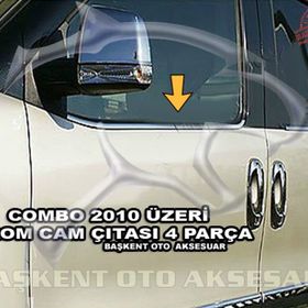 Opel Combo 2012 Üzeri Paslanmaz Çelik 4 Parça Krom Cam Çıtası