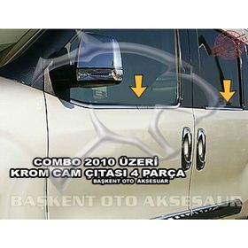 Opel Combo 2012 Üzeri Paslanmaz Çelik 4 Parça Krom Cam Çıtası
