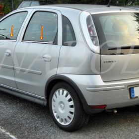 Opel Corsa C 2001-2006 Paslanmaz Çelik 4 Parça Krom Cam Çıtası