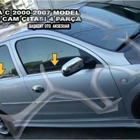 Opel Corsa C 2001-2006 Paslanmaz Çelik 4 Parça Krom Cam Çıtası