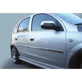Opel Corsa C 2001-2006 Paslanmaz Çelik 4 Parça Krom Cam Çıtası