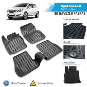 Opel Corsa D E 3D Havuzlu Paspas