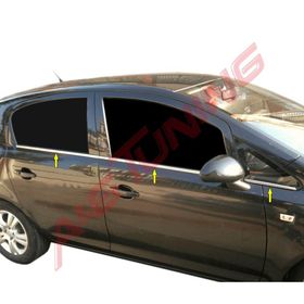 Opel Corsa D Tk 2007 Üzeri Paslanmaz Çelik 6 Parça Krom Cam Çıtası