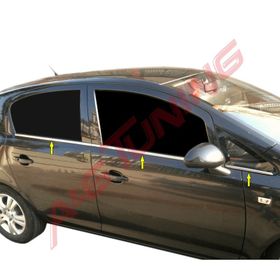 Opel Corsa D Tk 2007 Üzeri Paslanmaz Çelik 6 Parça Krom Cam Çıtası