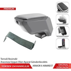 Opel Corsa E 2015 2018 Çelik Ayaklı Gri Siyah Kol Dayama Kolçağı