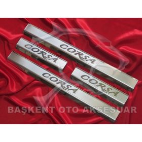 Opel Corsa E Lazer Kumlama 2015 Üzeri 4 Parça Krom Kapı Eşiği