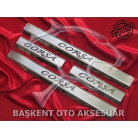 Opel Corsa E Lazer Kumlama 2015 Üzeri 4 Parça Krom Kapı Eşiği