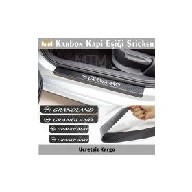 Opel Grandland 4 Adet Karbon Kapı Eşiği Sticker