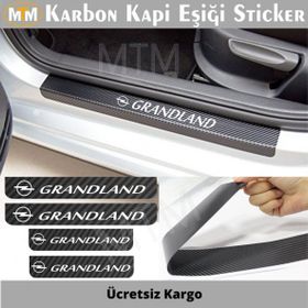 Opel Grandland 4 Adet Karbon Kapı Eşiği Sticker