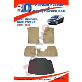 Opel İnsignia 2009-2016 İnce Stepne Bej Paspas ve Bagaj Havuzu