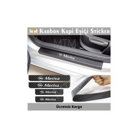 Opel Meriva 4 Adet Karbon Kapı Eşiği Sticker
