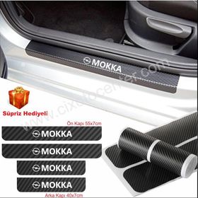 Opel Mokka 4 Adet Karbon Kapı Eşiği Sticker